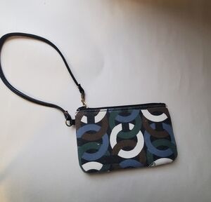 COACH WRISTLET VINTAGE. WHITE BROWN GREEN BLUE.